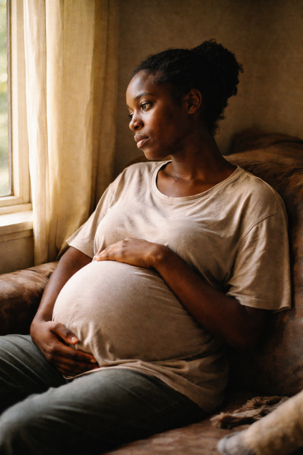 A woman in quiet reflection